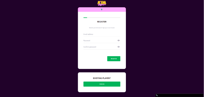 Så registrerar du dig på Kim Casino